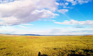 草原上的美丽彩虹高清摄影图片