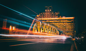 上海外白渡桥美丽夜景摄影图片