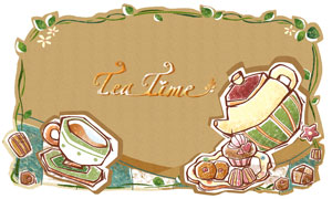 水彩甜點與茶壺茶碗等創意分層素材