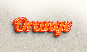 白色描边橙色凹陷立体字模板源文件