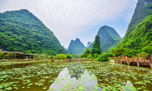 桂林山中世外桃源美景摄影图片
