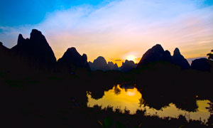 桂林山水夕阳美景高清摄影图片
