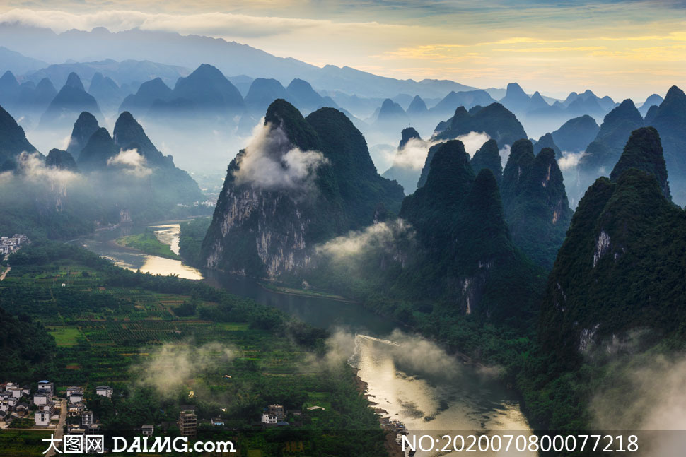 壮观的桂林山水美景摄影图片_大图网图片素材