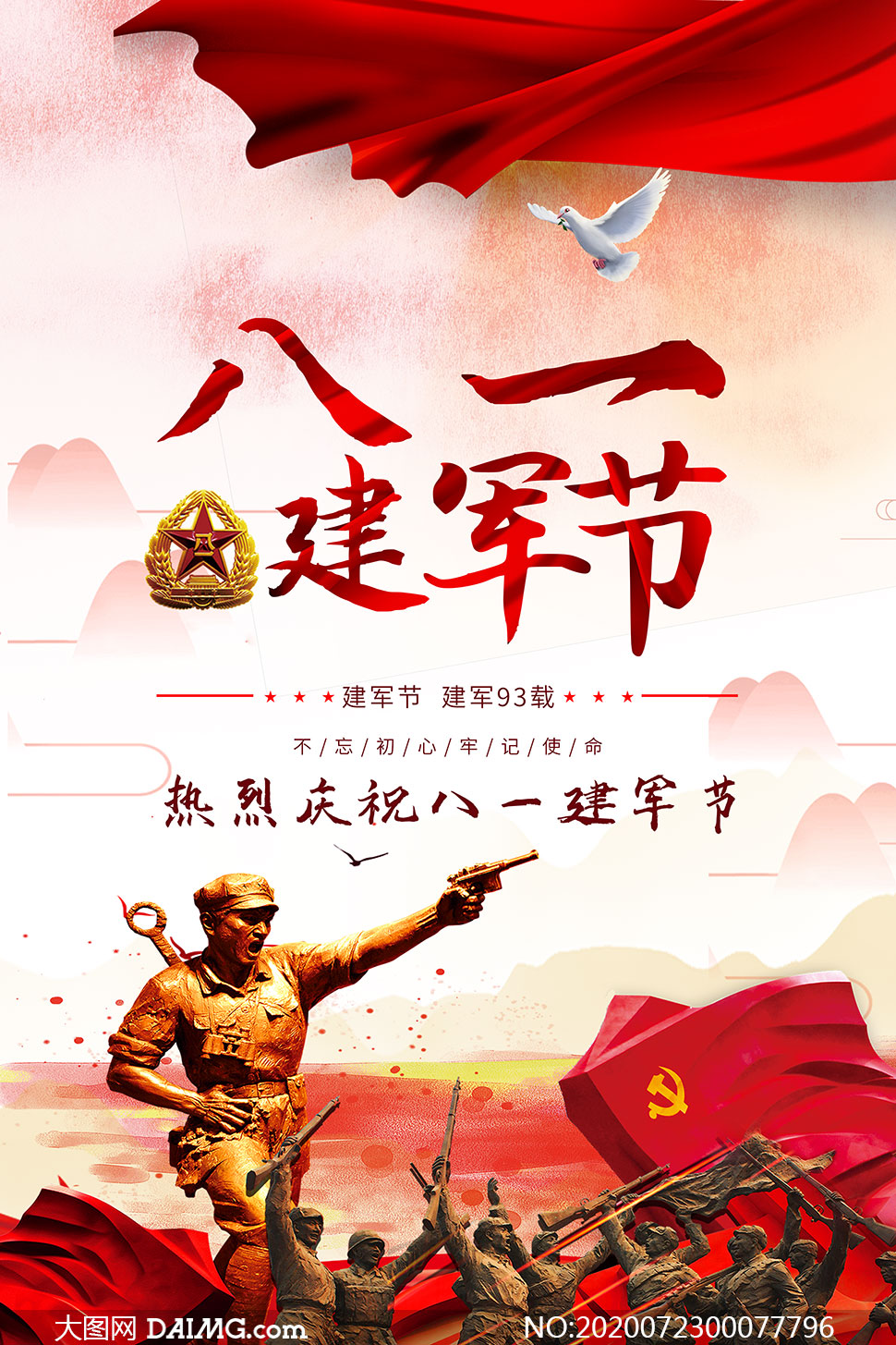 庆祝八一建军节宣传海报设计psd素材