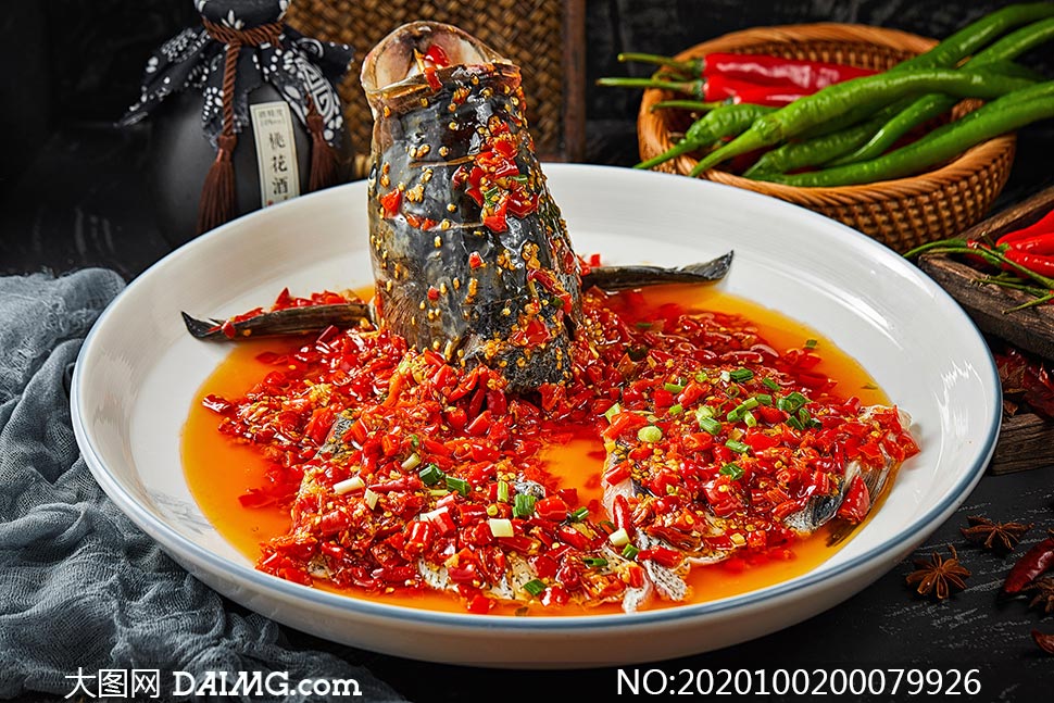 剁椒鱼头美食菜品高清摄影图片_大图网图片素材