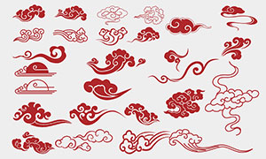 中國傳統云紋和祥云合集矢量素材