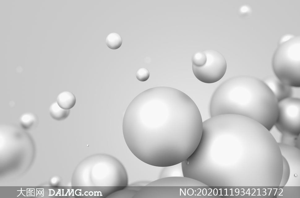 灰白色的球体立体创意设计高清图片