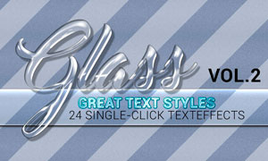 24款透明玻璃立体字设计PS样式