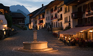 小鎮(zhèn)夜景風(fēng)光與高山等攝影高清原片