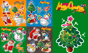 多种圣诞卡通角色主题创意矢量素材
