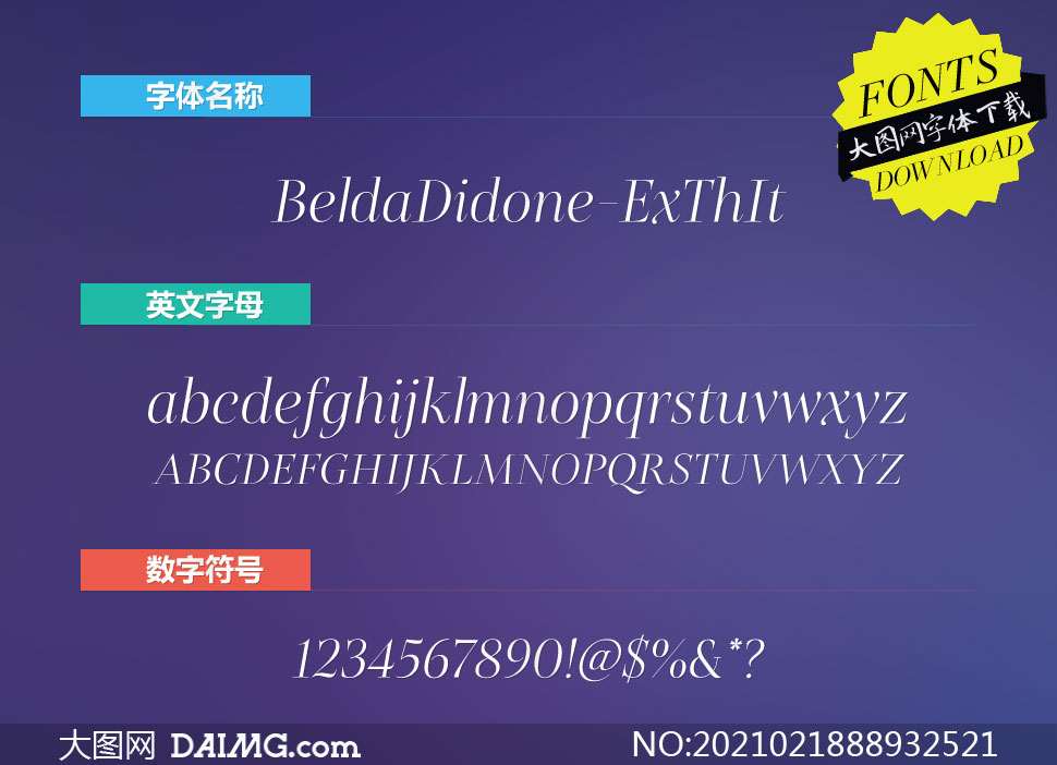BeldaDidone-ExtendedThinItalic(Ӣ)