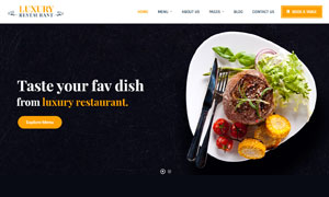 餐馆饭店网站页面设计模板分层素材