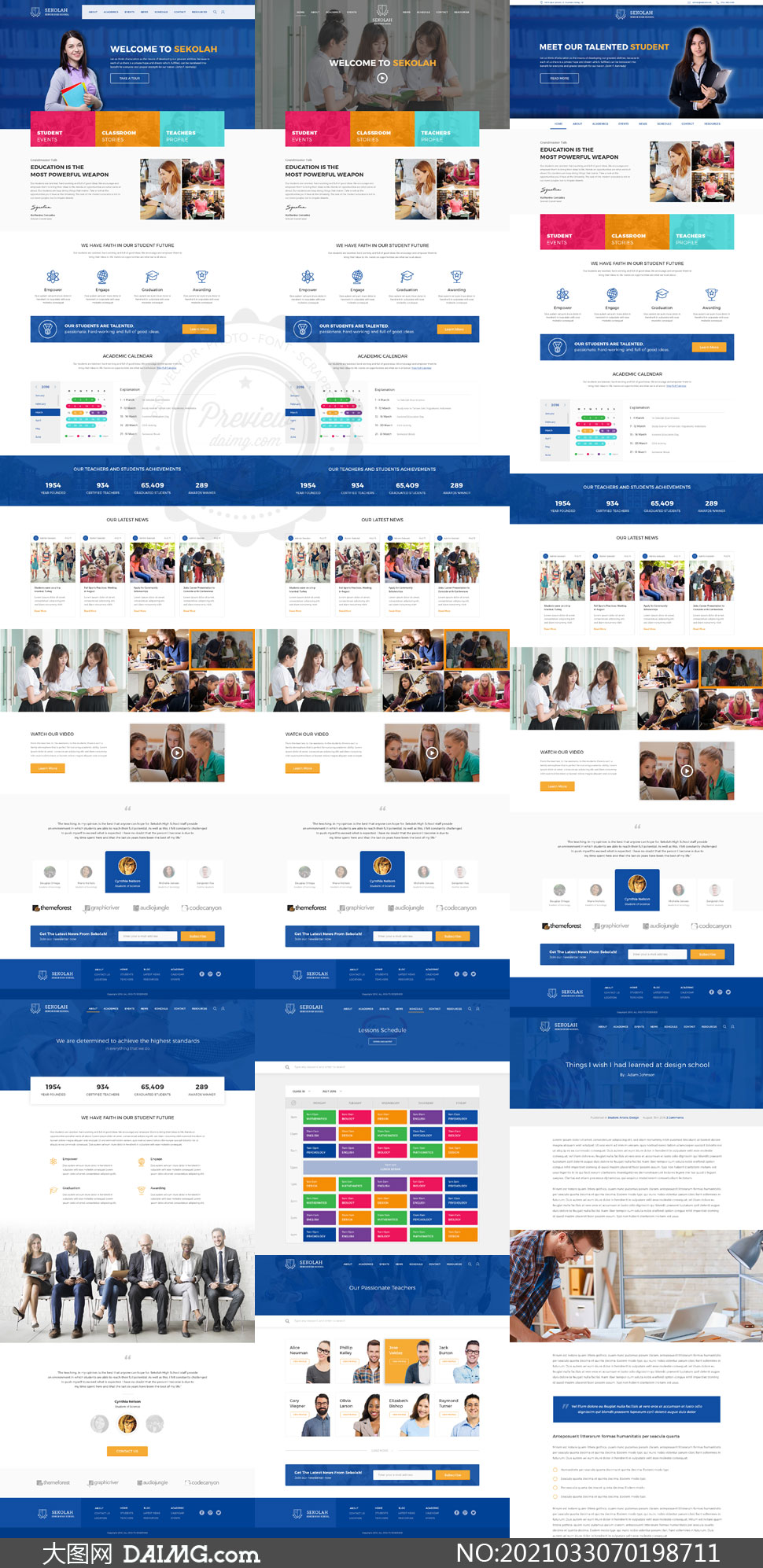 学校教育培训机构网站页面设计模板 