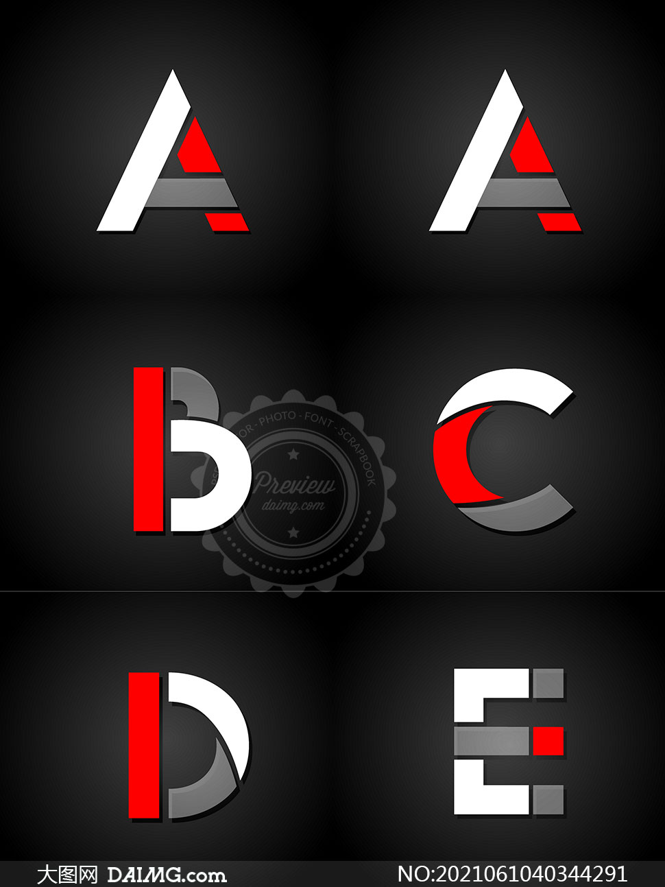 创意英文字母标志设计矢量素材集v01