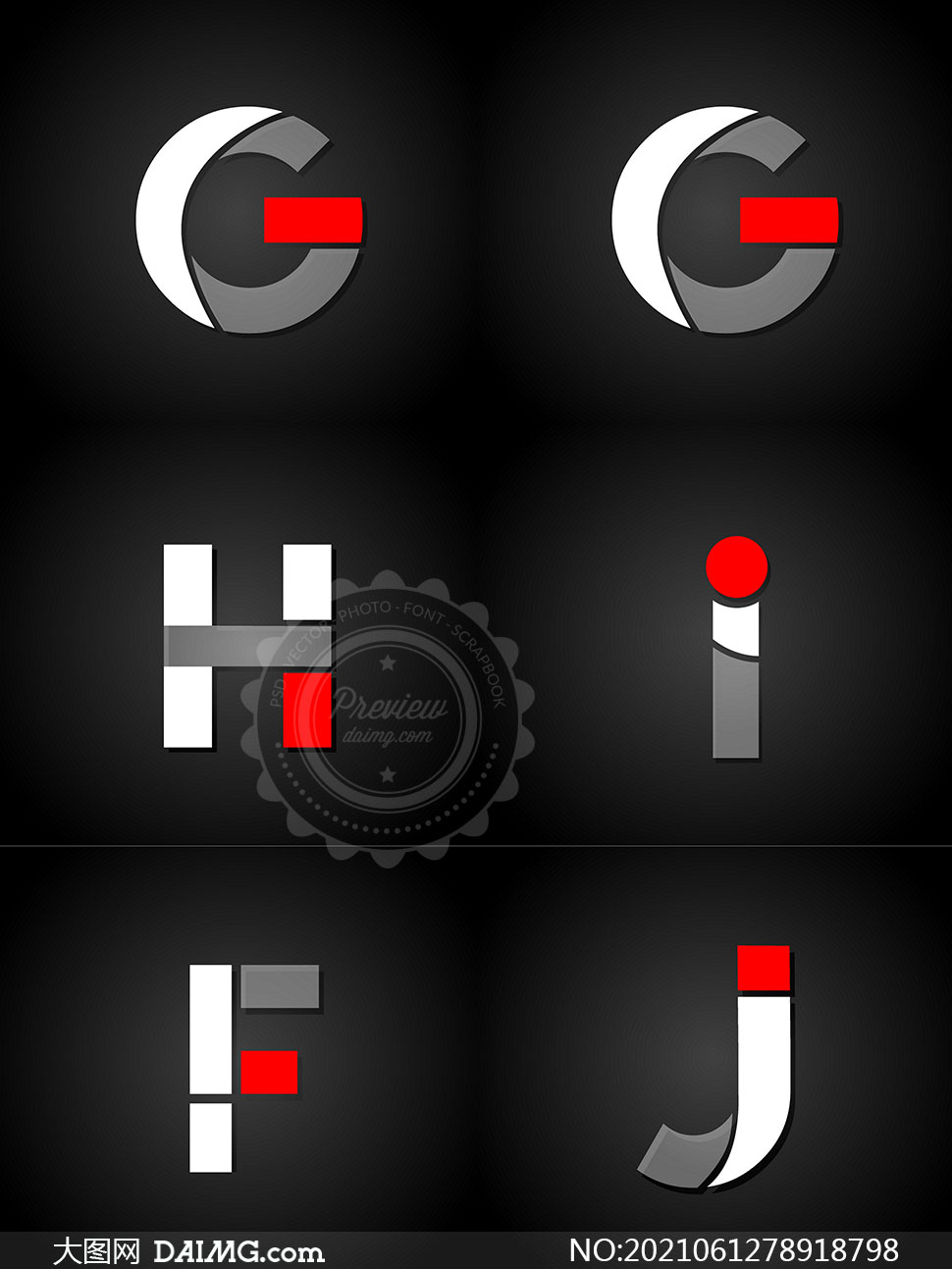 创意英文字母标志设计矢量素材集v02