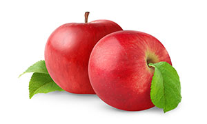 两个大大的红苹果特写摄影高清图片