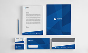 藍色抽象圖案企業品牌視覺矢量素材