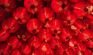 庙宇节日气氛红色灯笼摄影高清图片