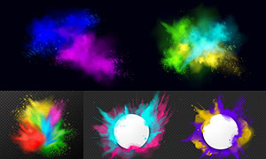颜料粉末爆炸瞬间设计元素矢量素材