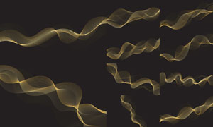 波動形態金色曲線抽象創意矢量素材