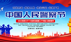 第二个中国人民警察节宣传展板PSD素材