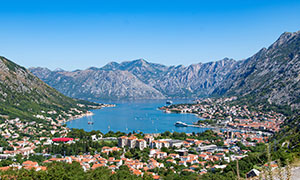 黑山的南部海港佩拉斯特湾风光图片