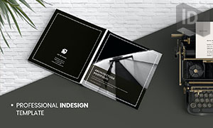黑白簡潔風格企業宣傳畫冊版式模板