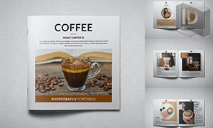 咖啡產品介紹畫冊版式布局設計模板