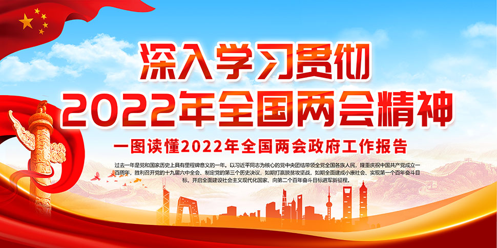 深入学习贯彻2022年全国两会精神展板