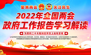 深入學(xué)習(xí)貫徹2022年全國兩會精神展板設(shè)計