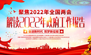 解讀2022年兩會(huì)政府工作報(bào)告櫥窗展板