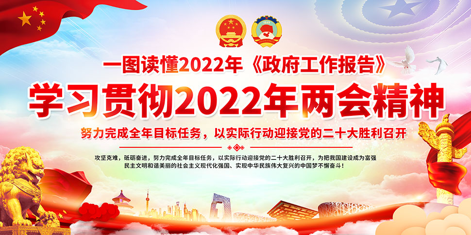 一图解读2022年全国两会政府工作报告模板