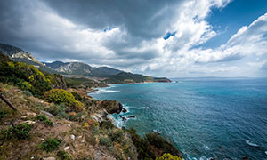 意大利内比达海景群山摄影高清图片