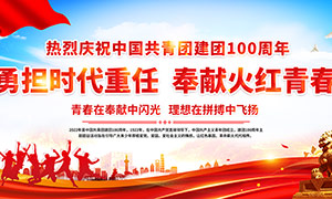 熱烈慶祝中國共青團建團100周年黨建展板