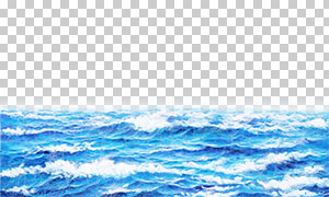 湛蓝海面上翻起的浪花免抠图片素材
