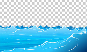 海面波浪风景插画创意免抠图片素材