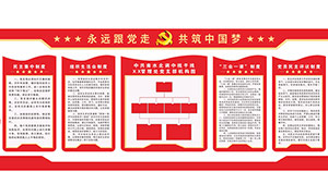 党支部红色党建文化墙设计模板矢量图