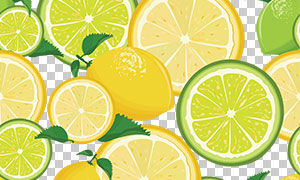 四方连续两个品种柠檬图案免抠图片