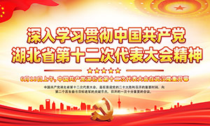 学习贯彻湖北省第十二次党代会宣传展板