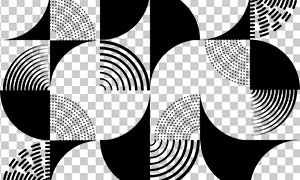 黑白几何抽象图案四方连续免抠素材