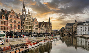 比利时根特建筑群风光摄影高清图片