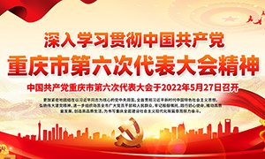 學習貫徹重慶市第六次黨代會精神展板