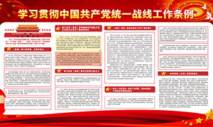学习贯彻中国共产党统一战线工作条例展板
