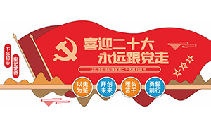 喜迎党的二十大胜利召开红色党建文化墙