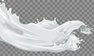 流动飞溅状态新鲜牛奶免抠图片素材