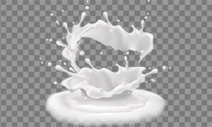 倾倒碰撞新鲜牛奶元素免抠图片素材