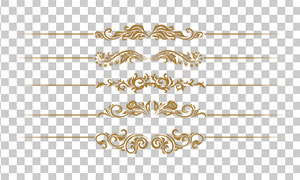 金色古典花纹图案装饰的分割线素材