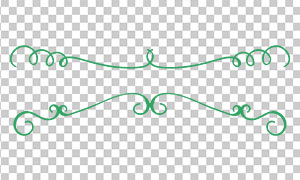 对称样式绿色线条装饰PNG图片素材