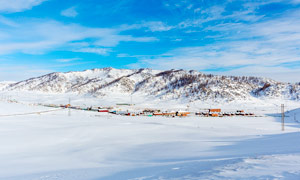 冬季高原雪美麗景攝影圖片