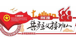 中國共青團宣傳標語文化墻設計矢量素材